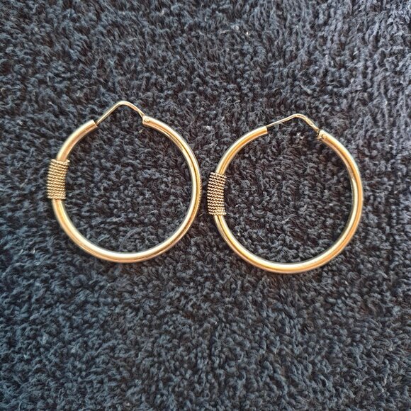 1.8’’ Elegant Vintage Hand Crafted 925 Sterling Silver Large Hoop Earrings - Picture 11 of 11